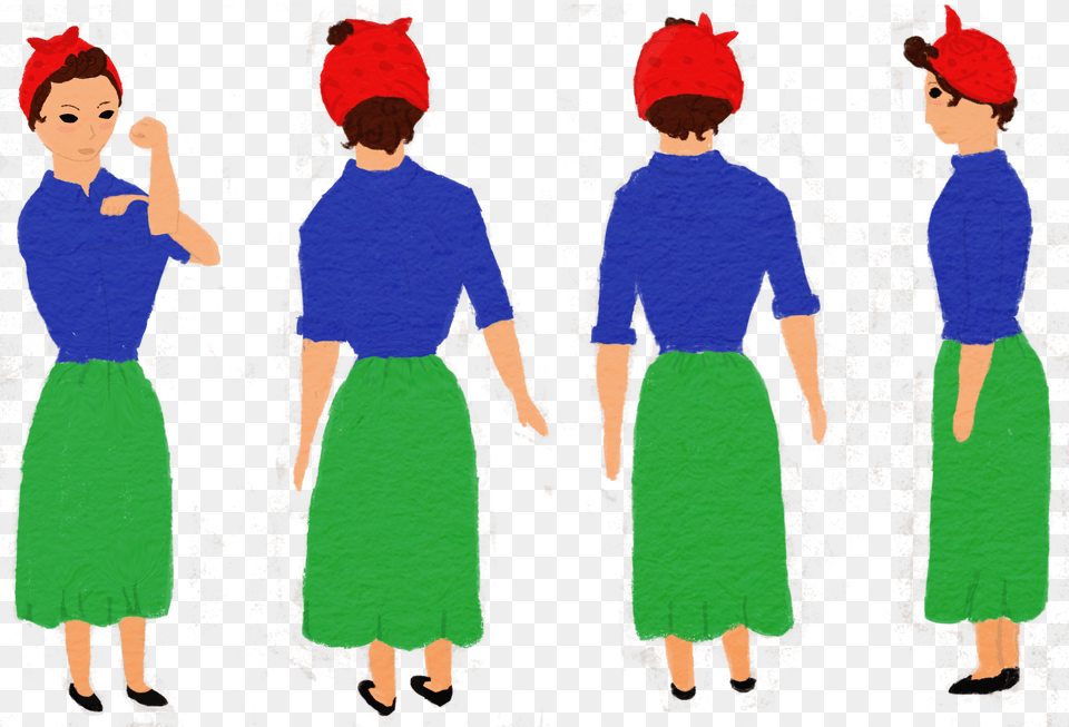 More Rosie The Riveter Drawings And Turnarounds Drawing, Boy, Child, Male, Person Free Png Download
