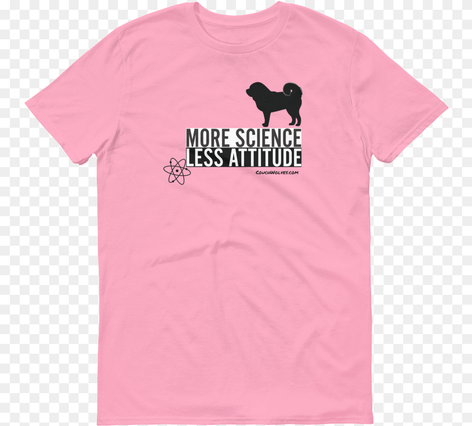 More Science Tm Mockup Front Flat Charitypink Pug, Clothing, T-shirt, Shirt, Animal Free Transparent Png