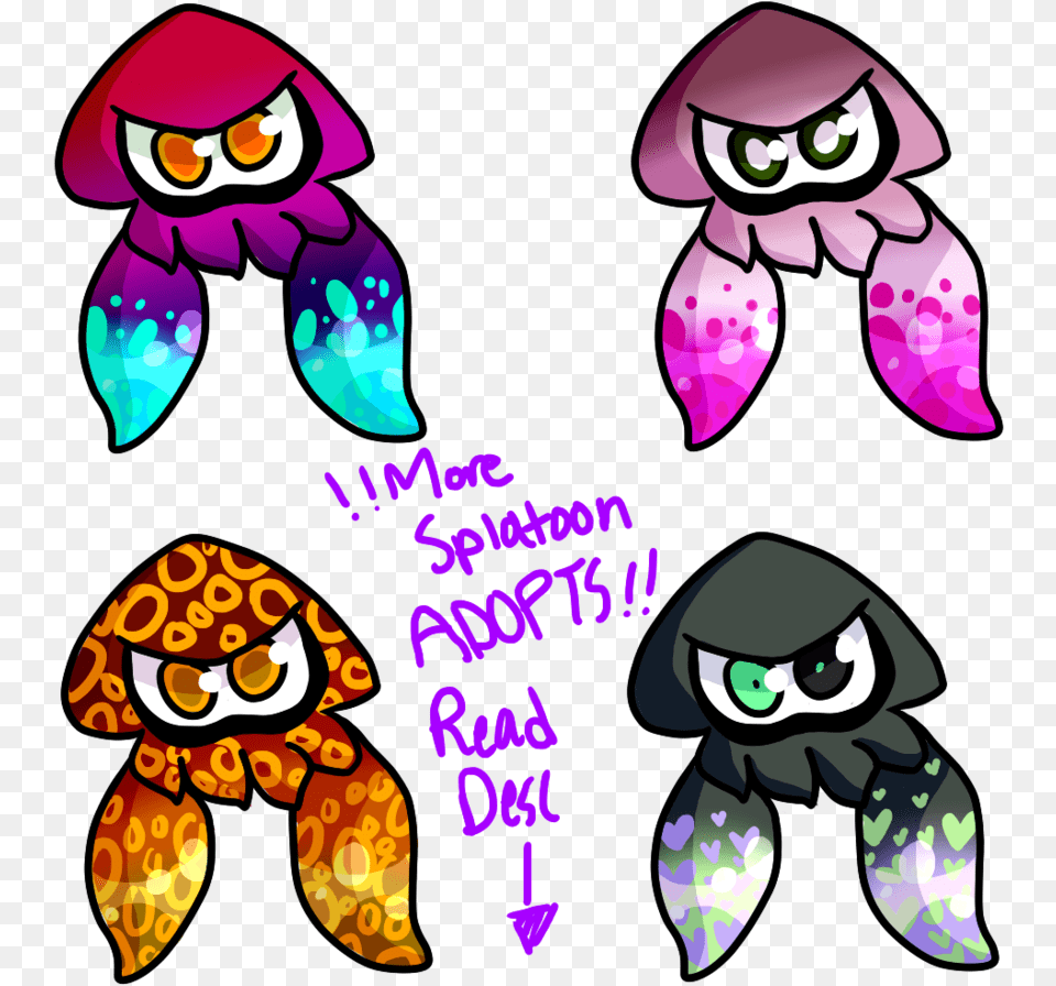 More Splatoon Squid Adopts, Purple, Person, Art, Adult Png Image