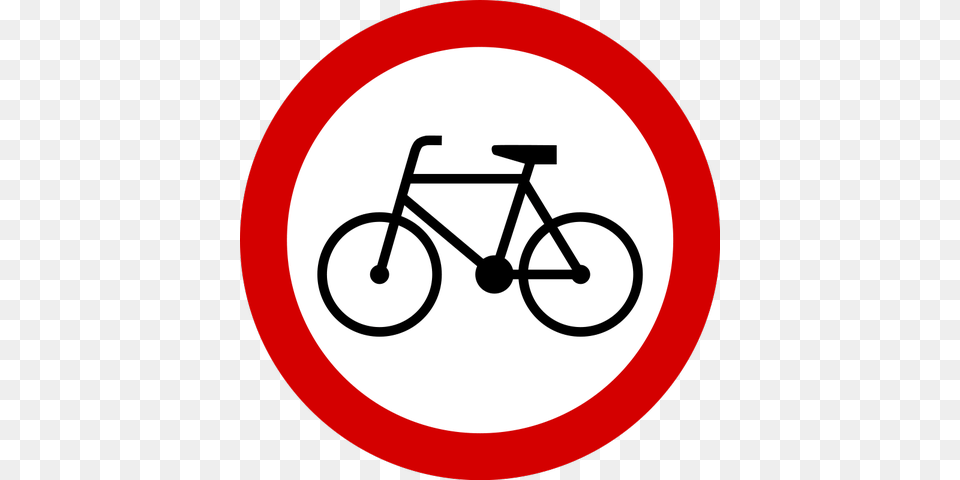 More Than 90 Of Cities Have Bicycle Lanes By The Central No Cycling Road Sign, Symbol, Transportation, Vehicle, Machine Free Png Download