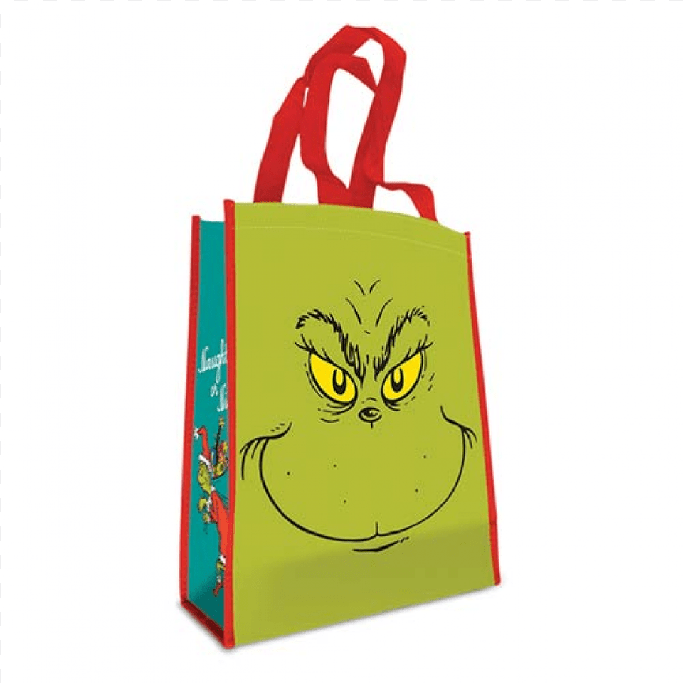 More Views Dr Seuss Grinch Naughty Or Nice Small Recycled Shopper, Bag, Accessories, Handbag, Shopping Bag Free Transparent Png