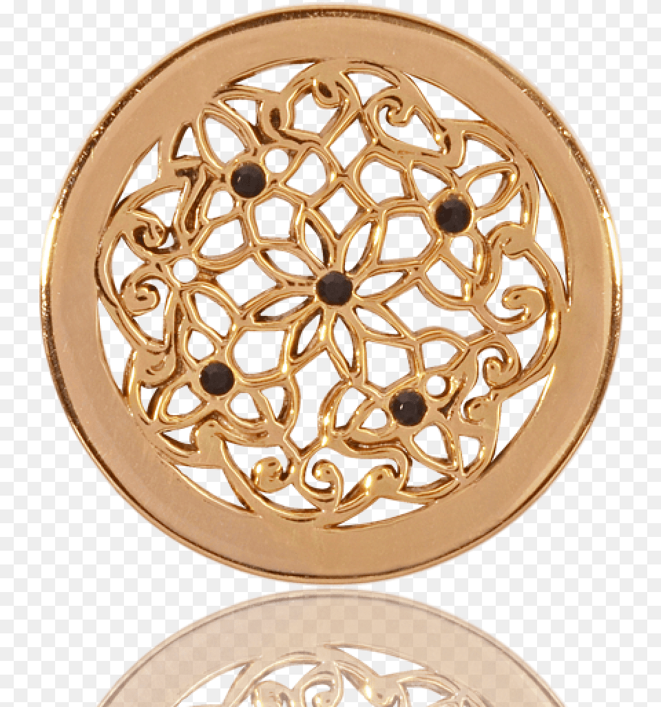 More Views Nikki Lissoni Flower Bed Gold Plated Small Coin, Accessories, Bronze, Earring, Jewelry Free Png
