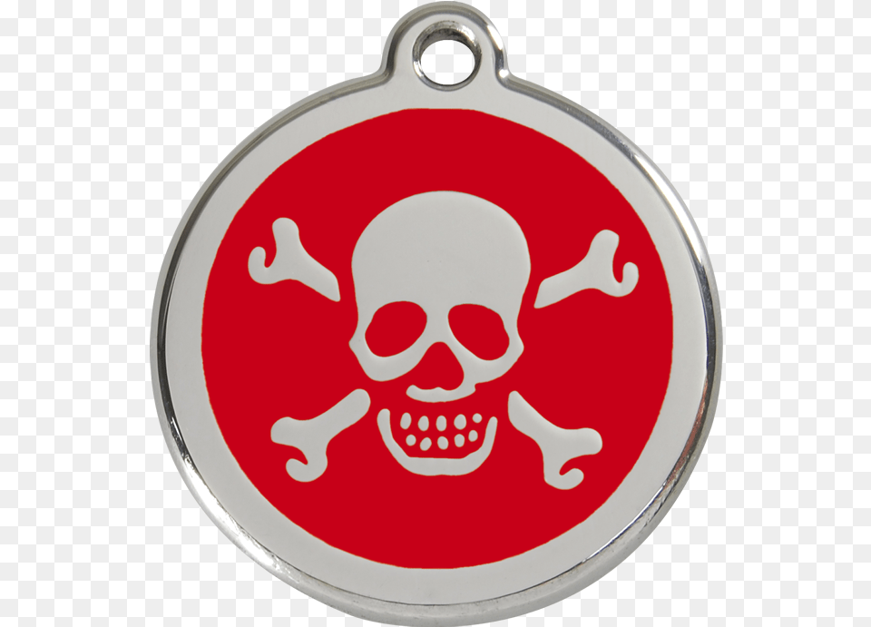 More Views Red Dingo Skull Cross Bones Pet Id Tag Red, Accessories, Symbol, Face, Head Free Transparent Png