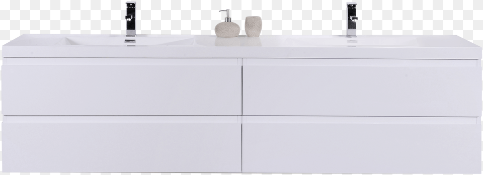 Moreno Mob 72quot Gloss White Wall Mounted Modern Bathroom Bathroom, Double Sink, Sink, Sink Faucet Free Png