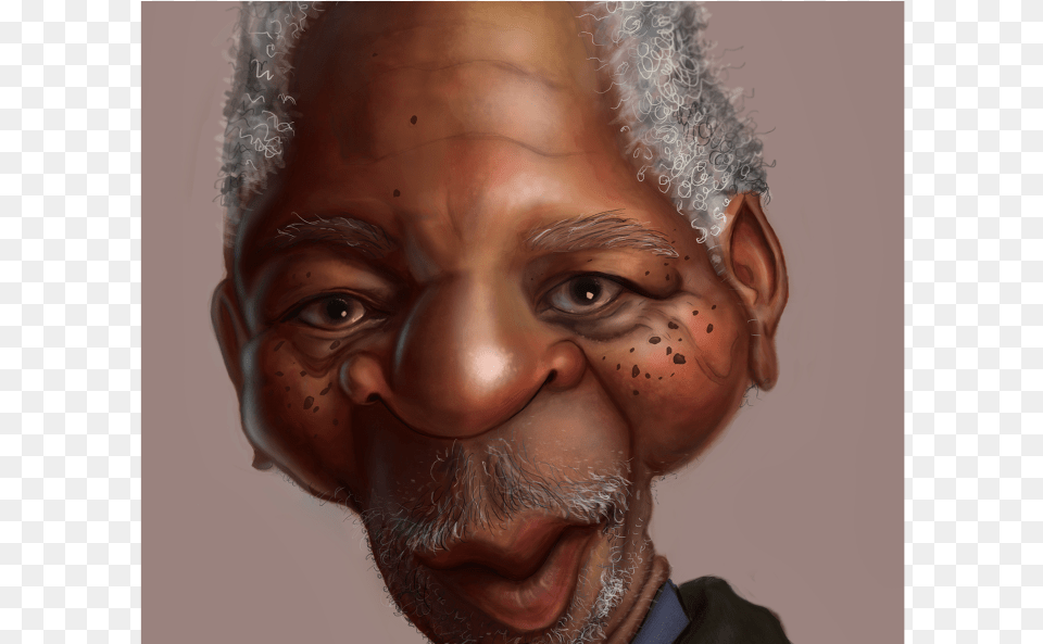 Morgan Freeman Caricature Morgan Freeman Close Up, Face, Portrait, Head, Photography Png