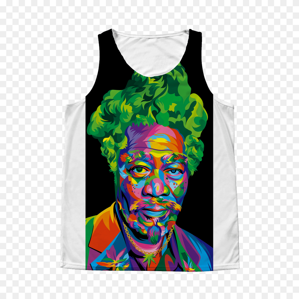 Morgan Freeman Colorful Art Exclusive Tank Gear Stop Shop, Vest, Clothing, Person, Man Free Png Download