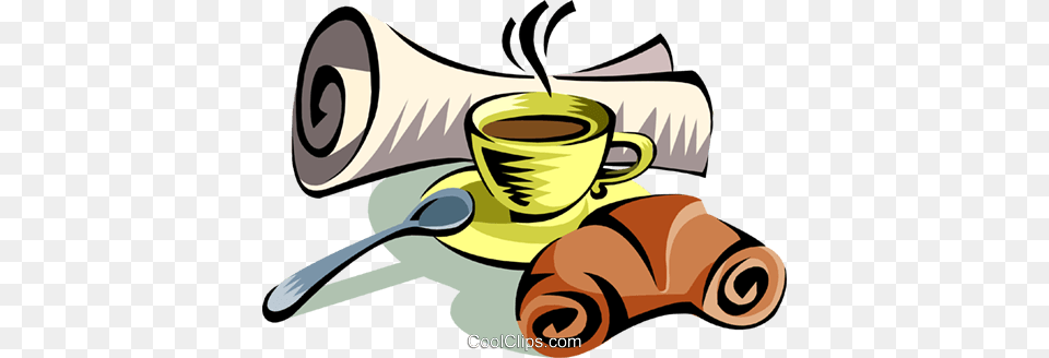 Morning Coffee Royalty Vector Clip Art Illustration, Cup, Cutlery, Beverage, Coffee Cup Free Png