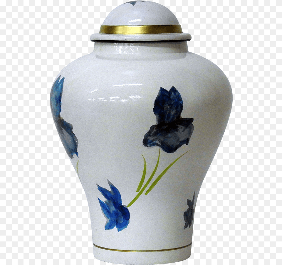 Morning Glory White Flower Cremation Urn Safe Passage Urns Blue And White Porcelain, Art, Jar, Pottery Free Transparent Png