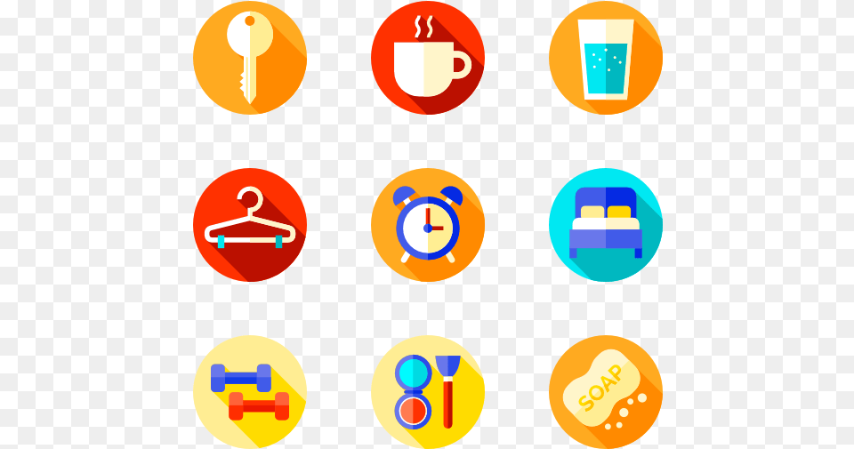 Morning Routine Dental Icons Flat, Text Free Png