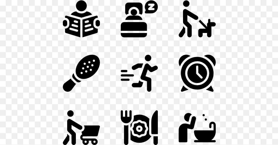 Morning Routine Home Improvement Icons, Gray Png