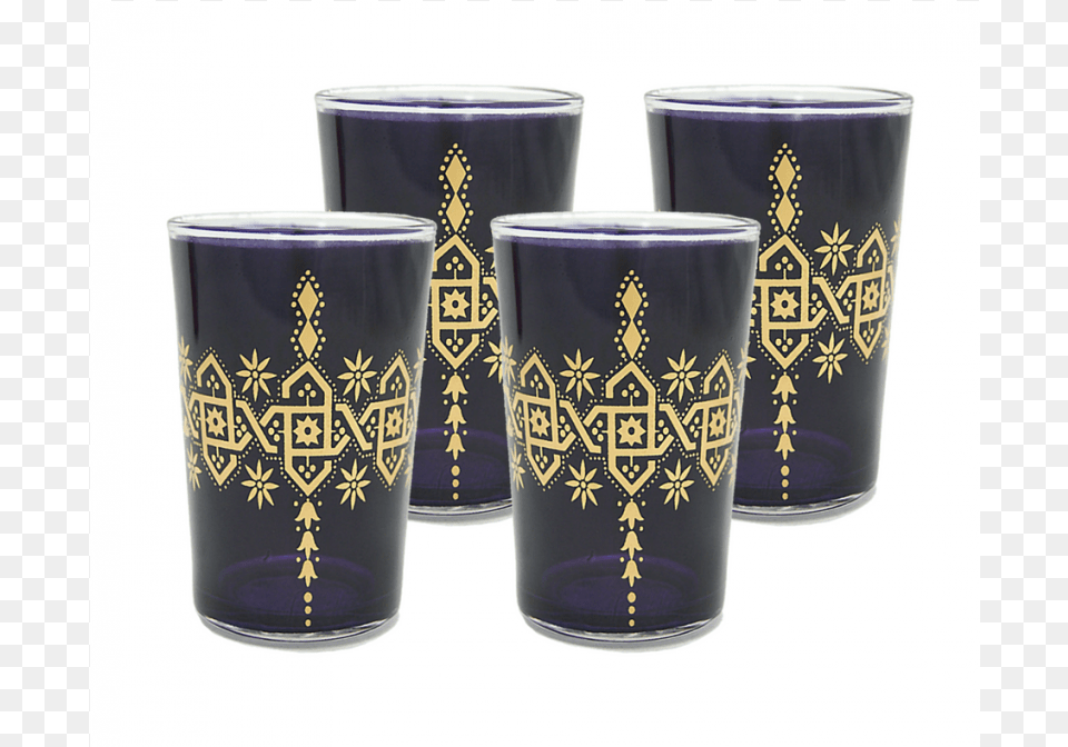 Moroccan Arabesque Purple Tea Glasses Rotato Blue And White Porcelain, Cup, Glass, Pottery, Beverage Free Png
