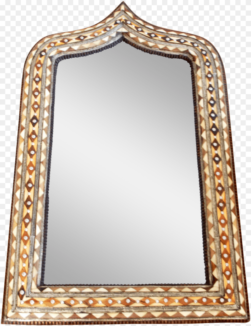 Moroccan Bone Inlaid Arch Mirror, Photography Free Png