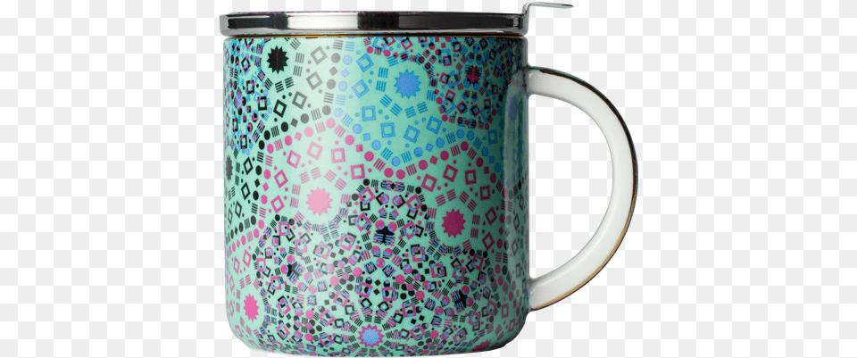 Moroccan Tealeidoscope Aqua Mug With Infuser T2 Mug, Cup, Pottery, Art, Porcelain Free Transparent Png