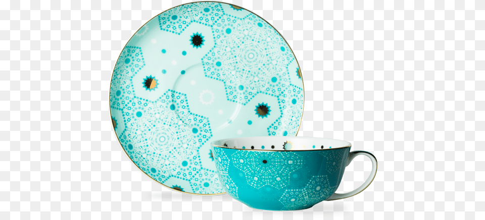 Moroccan Tealeidoscope Jewel Aqua Cup And Saucer Ceramic, Art, Porcelain, Pottery, Turquoise Free Png