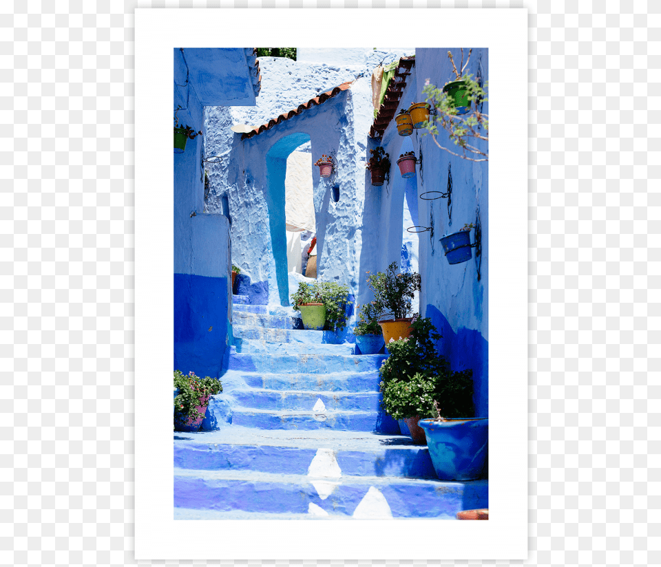 Morocco Blue City Poster Blue, Plant, Potted Plant, Slate, Path Free Png
