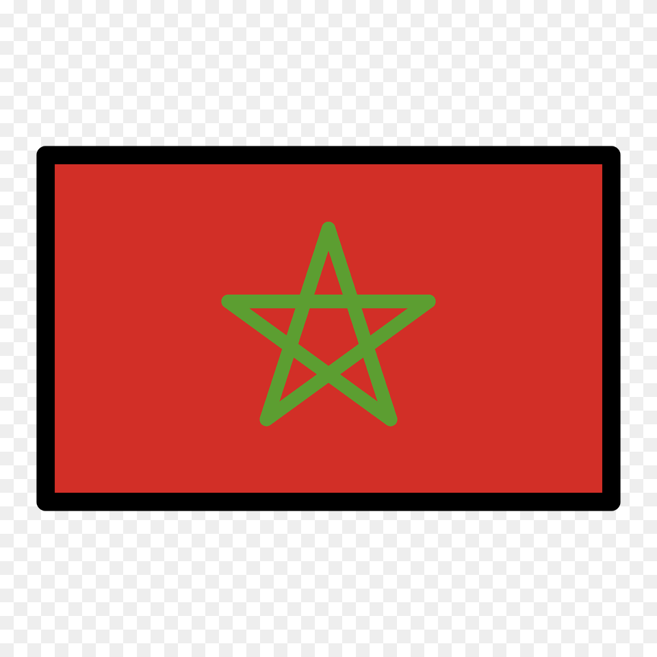 Morocco Flag Emoji Clipart, Star Symbol, Symbol, Blackboard Free Png