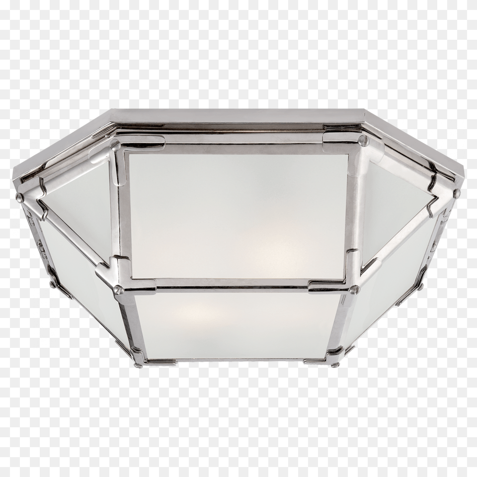 Morris Flush Mount In Polished Nickel With Frost Visual Comfort Sk4008pn Fg Suzanne Kasler Morris, Ceiling Light, Light Fixture Free Transparent Png