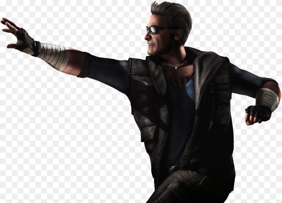 Mortal Kombat Johnny Cage Transparent Johny Cage Render, Jacket, Person, Body Part, Clothing Png Image