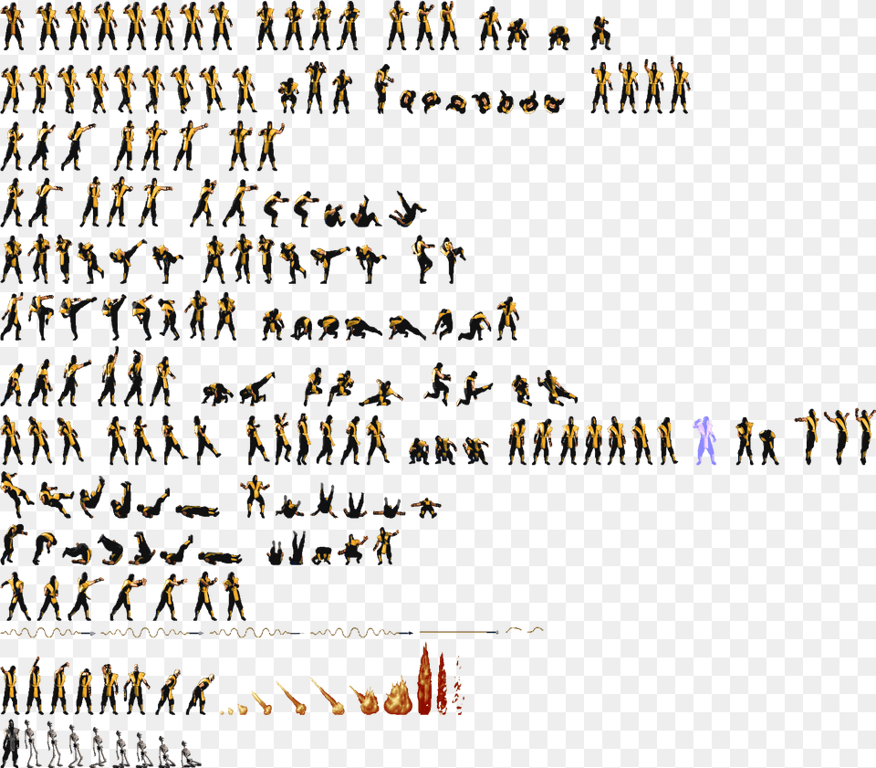 Mortal Kombat Scorpion Mortal Kombat Scorpion Sprites, Person, Text, People Free Png