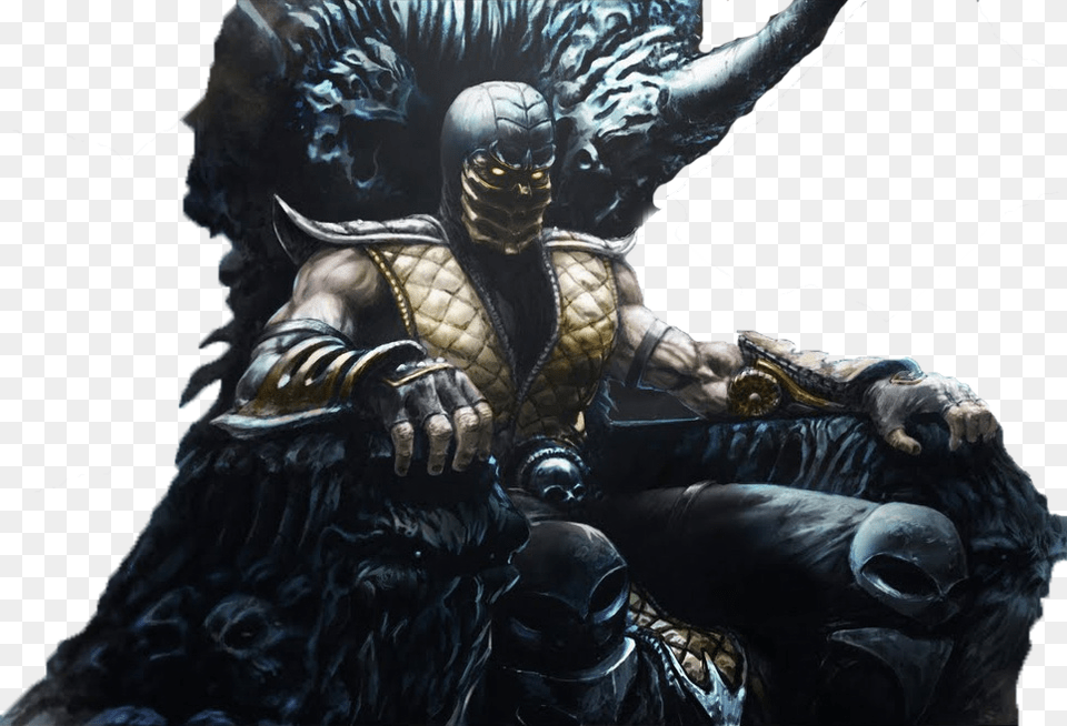 Mortal Kombat Scorpion Scorpion Mortal Kombat Throne, Adult, Person, Man, Male Png