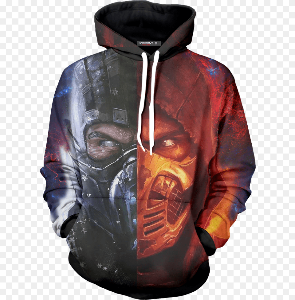 Mortal Kombat Subzero And Scorpion Hoodie Fullprinted Scorpion Sub Zero Mortal Kombat, Sweatshirt, Sweater, Knitwear, Jacket Png Image