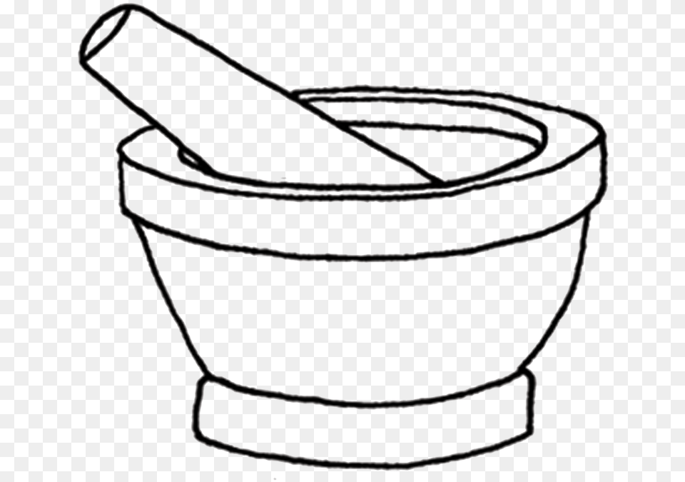 Mortar And Pestle Drawing Clipart Mortar And Pestle Drawing, Cannon, Weapon, Accessories, Bag Free Png Download