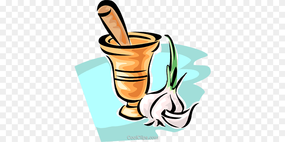 Mortar And Pestle With Garlic Royalty Vector Clip Art, Cannon, Herbal, Herbs, Plant Free Transparent Png