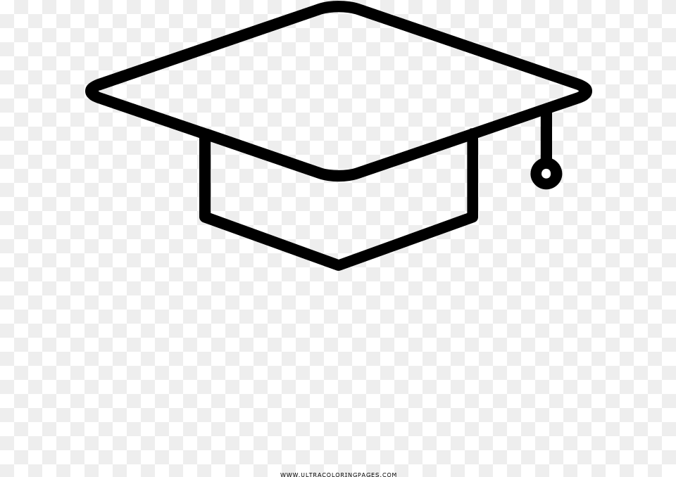 Mortar Board Coloring, Gray Png