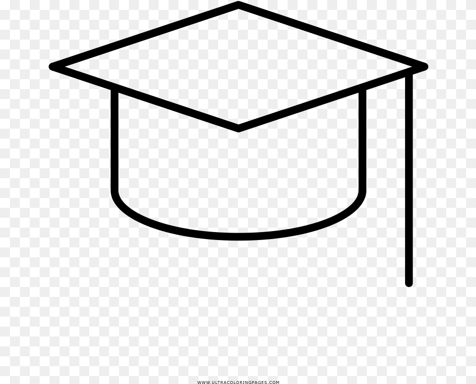 Mortar Board Coloring, Gray Png