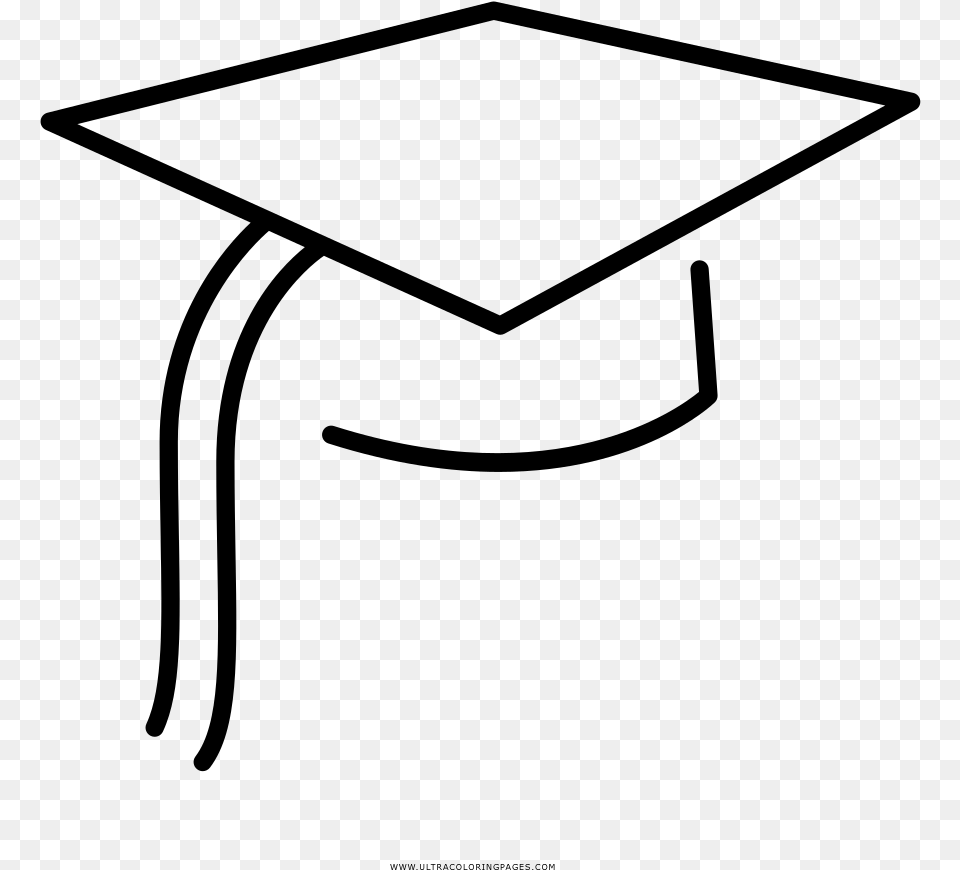 Mortar Board Coloring, Gray Png