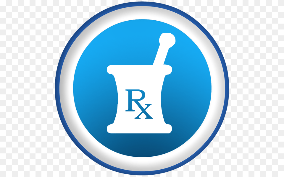 Mortar Pestle Rx Symbol Blue Button Clipart Image, Cannon, Weapon, Disk Free Png Download