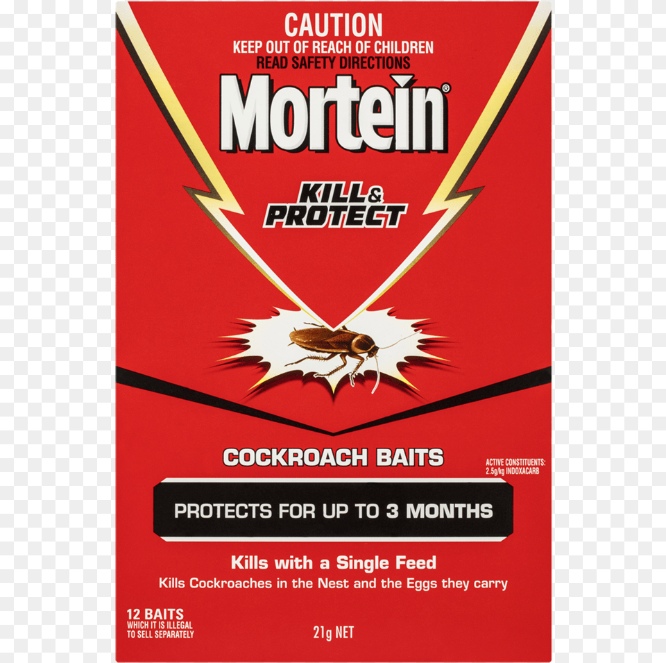 Mortein Kill And Protect Cockroach Baits, Advertisement, Poster, Animal, Insect Png Image