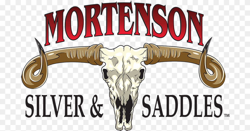 Mortenson Silver And Saddles Logo, Animal, Bull, Mammal, Cattle Free Png Download