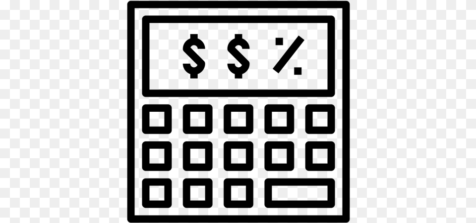 Mortgage Calculator Calculator Line Icon, Gray Free Png
