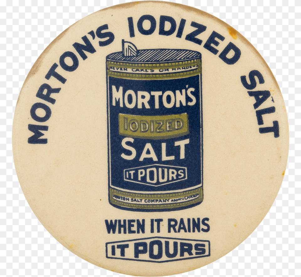 Morton S Iodized Salt Advertising Button Museum Open Morton Iodized Salt, Badge, Logo, Symbol Free Png Download