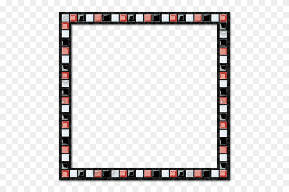 Mosaico Preto Vermelho Branco Border Frame Mosaico, White Board, Mirror Png Image