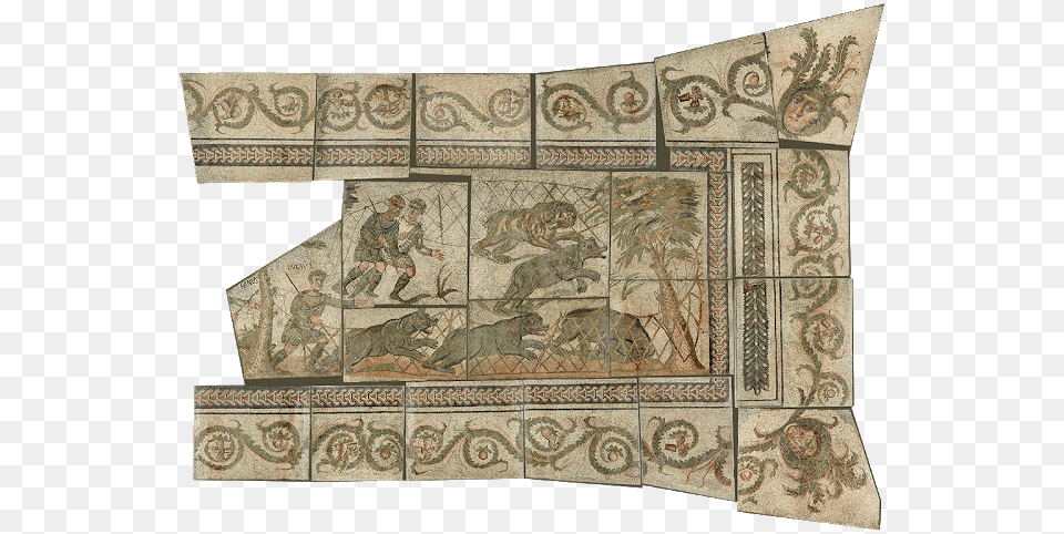 Mosaics Across The Empire39 At The J Bear Hunt Roman Mosaic, Home Decor, Archaeology, Art, Cushion Free Transparent Png