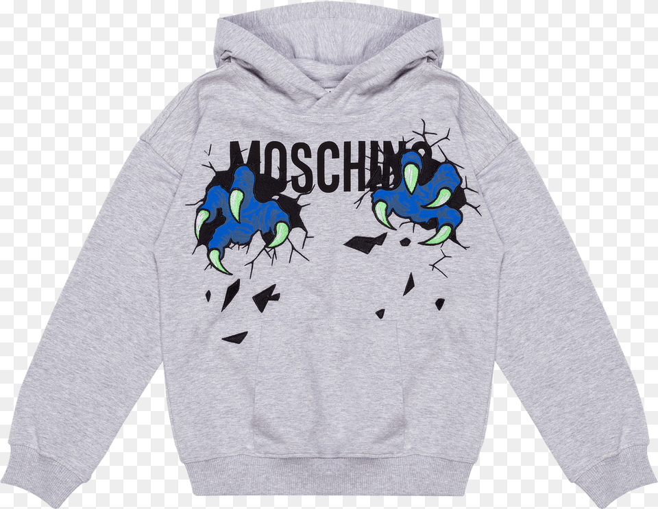 Moschino Hoodie Monster, Clothing, Knitwear, Sweater, Sweatshirt Png Image