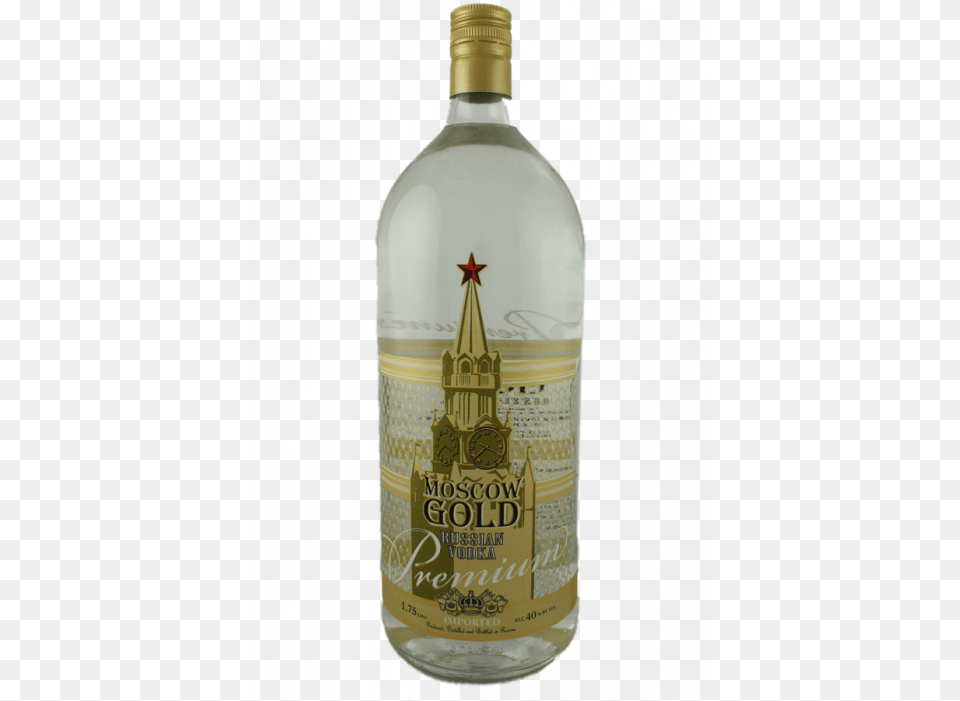 Moscow Gold Premium Vodka Glass Bottle, Alcohol, Beverage, Gin, Liquor Free Png Download