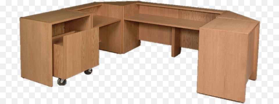Moser Circulation Desk Unit Computer Desk, Furniture, Plywood, Reception, Table Free Png