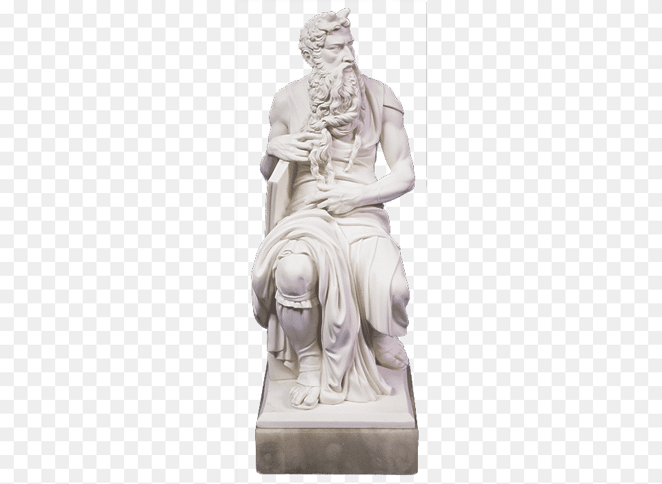 Moses By Michelangelo Base In Alabaster 30 Cm Statue, Adult, Bride, Female, Person Free Transparent Png