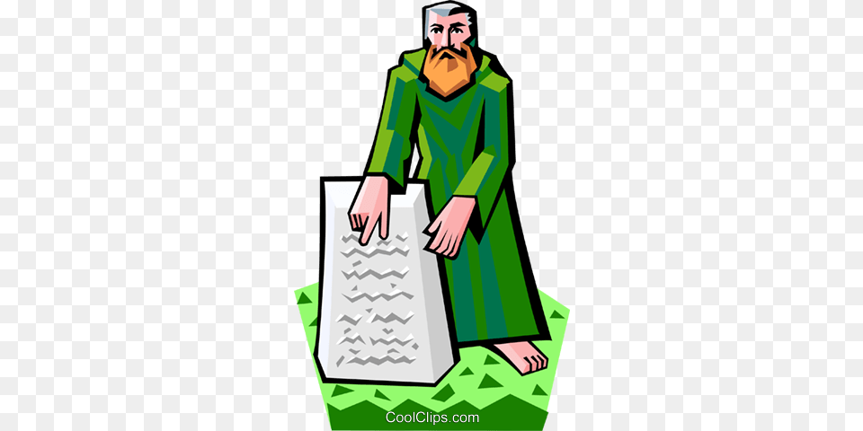 Moses With The Ten Commandments Royalty Vector Clip Art, Fashion, Adult, Person, Male Free Png