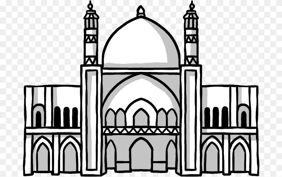 Mosque Clipart Sketch Sketch Of Muslim Church, Architecture, Building, Dome, Arch Png Image