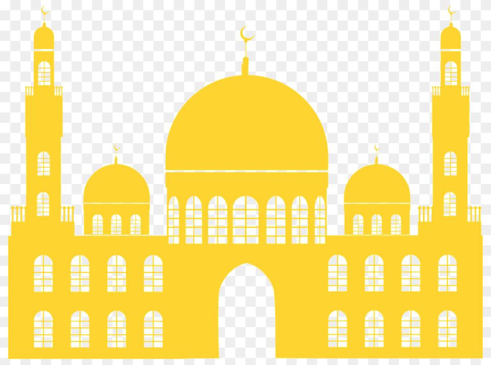 Mosque Stencil Silhouette, Architecture, Building, Dome Free Png Download