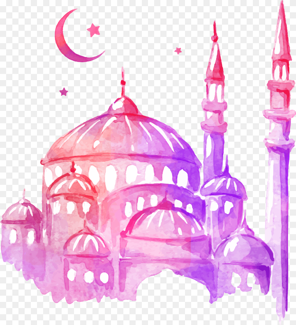Mosque Watercolor, Architecture, Building, Dome, Art Free Png