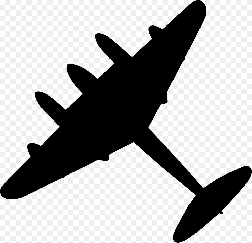 Mosquito Plane Silhouette, Aircraft, Airplane, Vehicle, Transportation Free Png Download