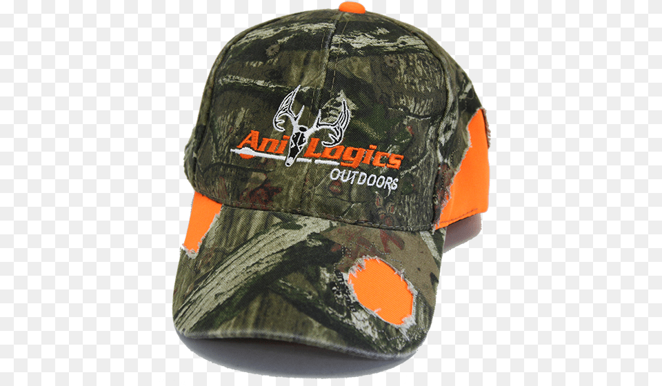 Mossy Orange Camo Torn Hat Baseball Cap, Baseball Cap, Clothing Free Transparent Png