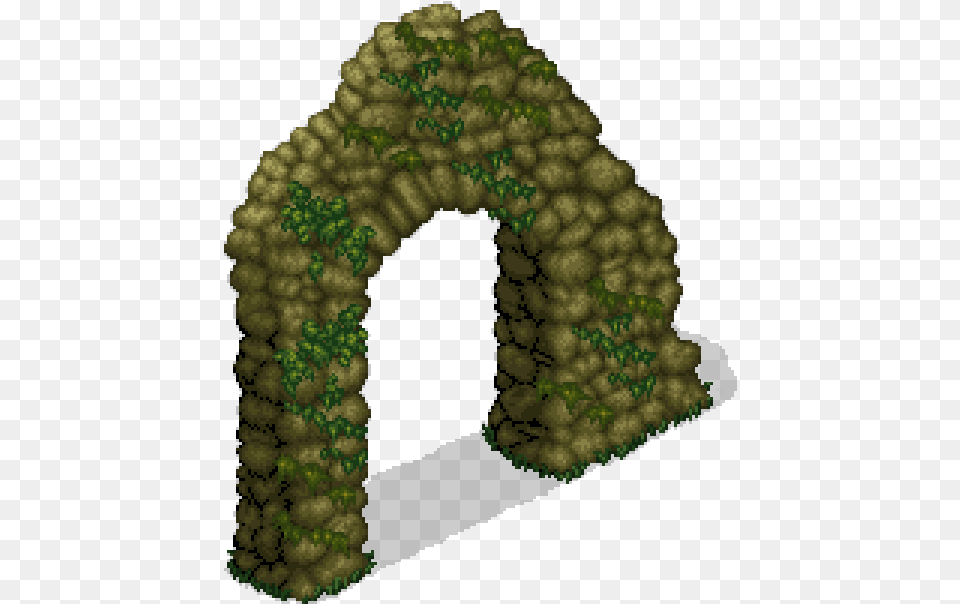 Mossy Ruins Entrance Grass Pixelart Animation, Arch, Architecture, Nature, Outdoors Png