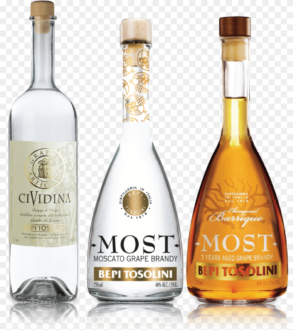 Most Bottles Bepi Tosolini Grappa Most, Alcohol, Beverage, Liquor, Tequila Png