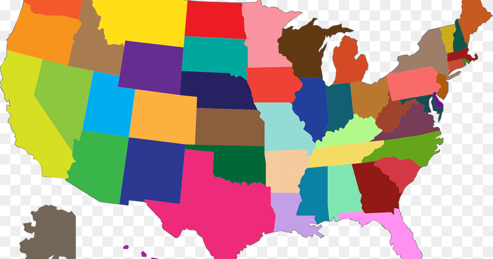 Most Popular Color By State Clipart Download Map Of United States, Art, Graphics, Person, Collage Free Png
